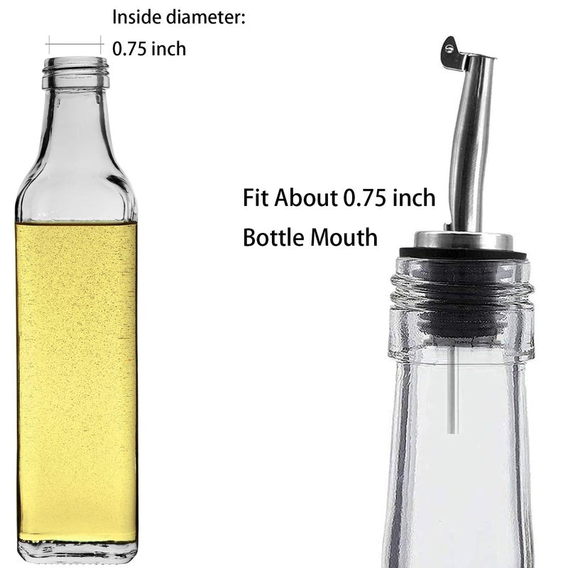 Axe Sickle 6 Pcs Oil Spout Liquor Bottle Pourer Spouts Stainless Steel Speed Pour Spouts for Olive Oil Dispenser Spout for About 3/4" Bottle Mouth, with Flip Top - Image 3